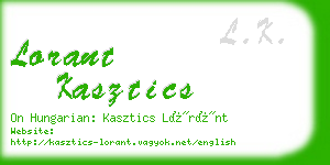 lorant kasztics business card